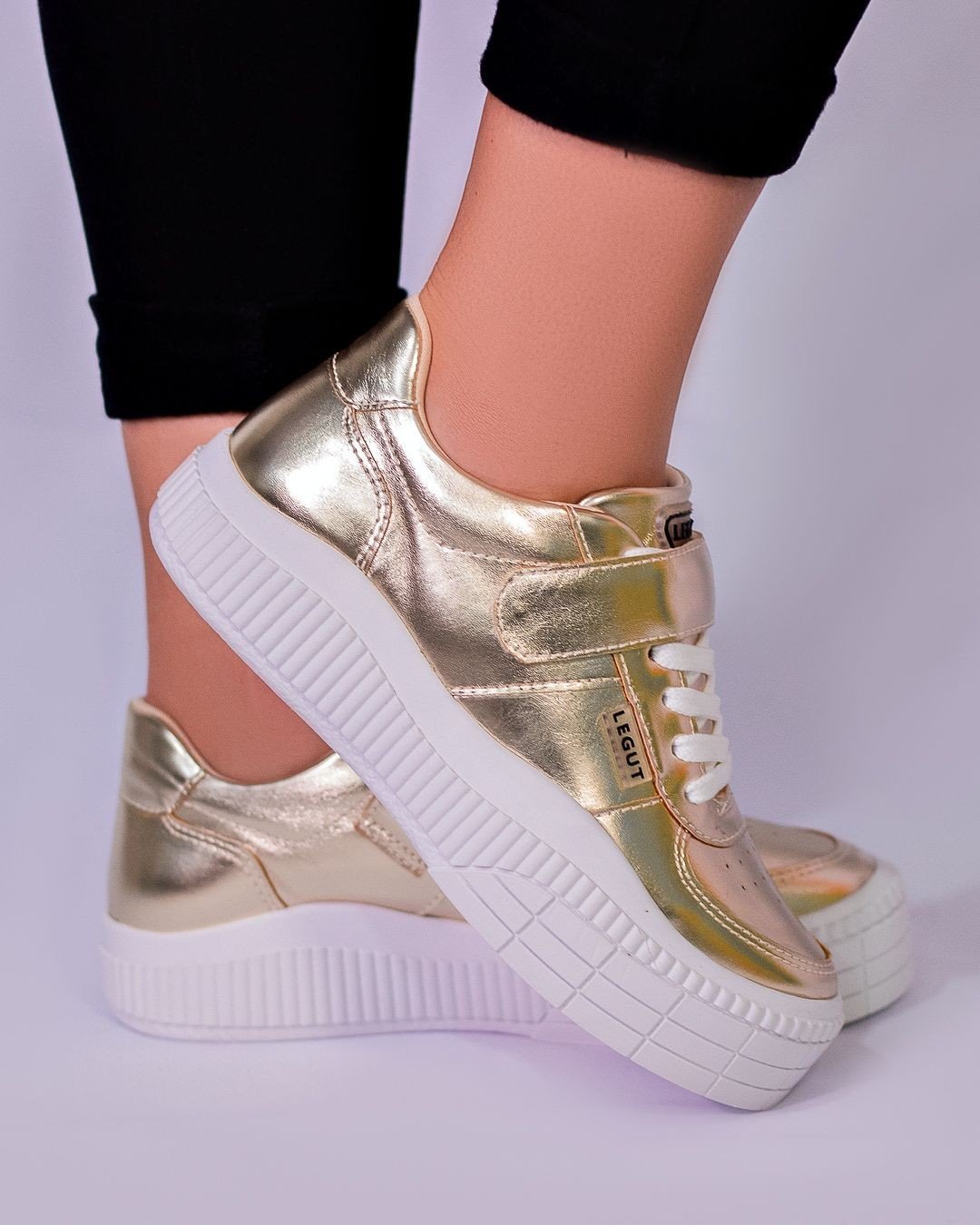 Tênis Casual Confort Dourado feminino Legut