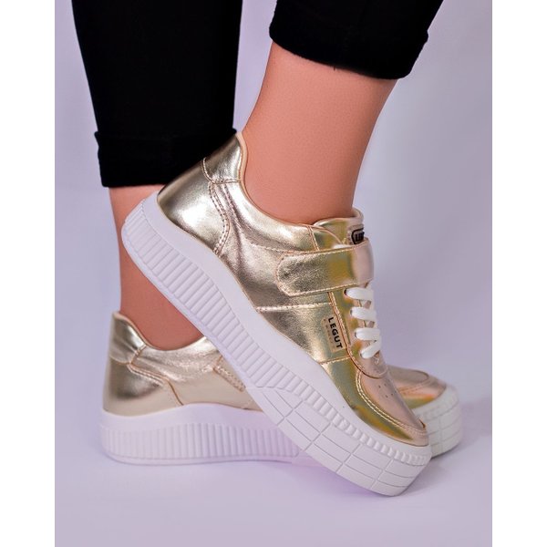 14 tenis casual confort dourado feminino legut