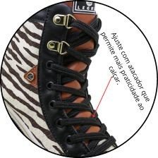Tênis Casual Urban Boot Animal Print Zebra E Preto - Legut
