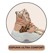 tenis boot organic power nude e dourado legut 2det