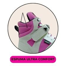 tenis para academia cinza e rosa legut 2det