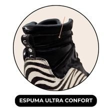 tenis casual street preto e animal print legut 2det