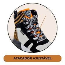 tenis casual street preto e animal print marron legut 1det