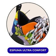 tenis casual street flower azul e laranja legut 2det
